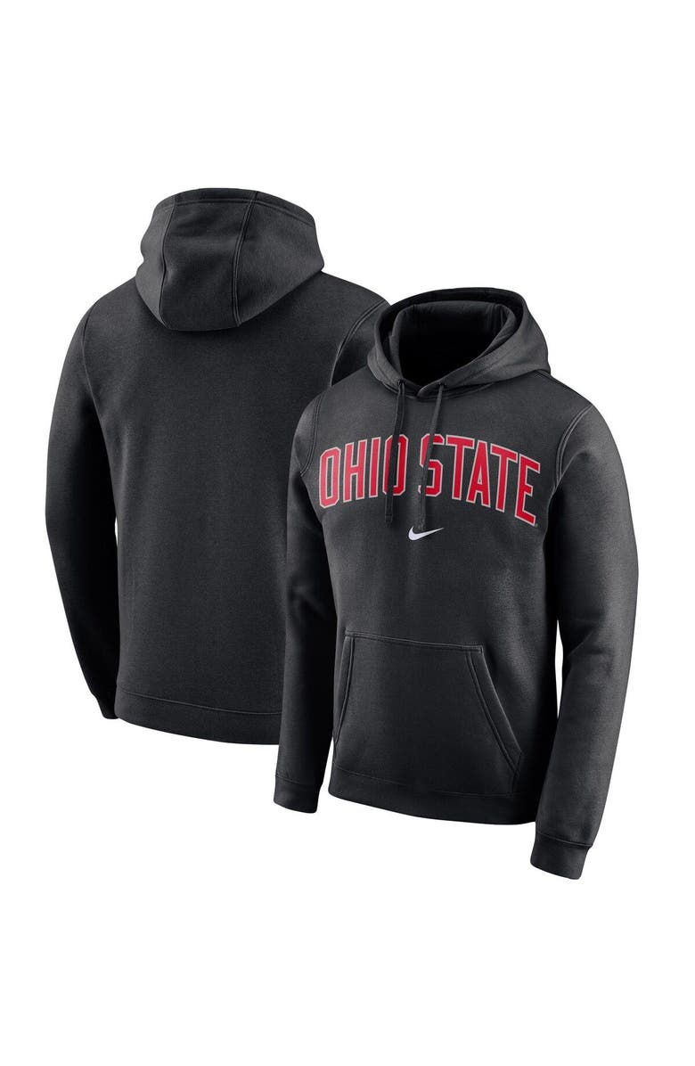 Nike Men's Nike Black Ohio State Buckeyes Arch Club Fleece Pullover Hoodie, Main, color, 
