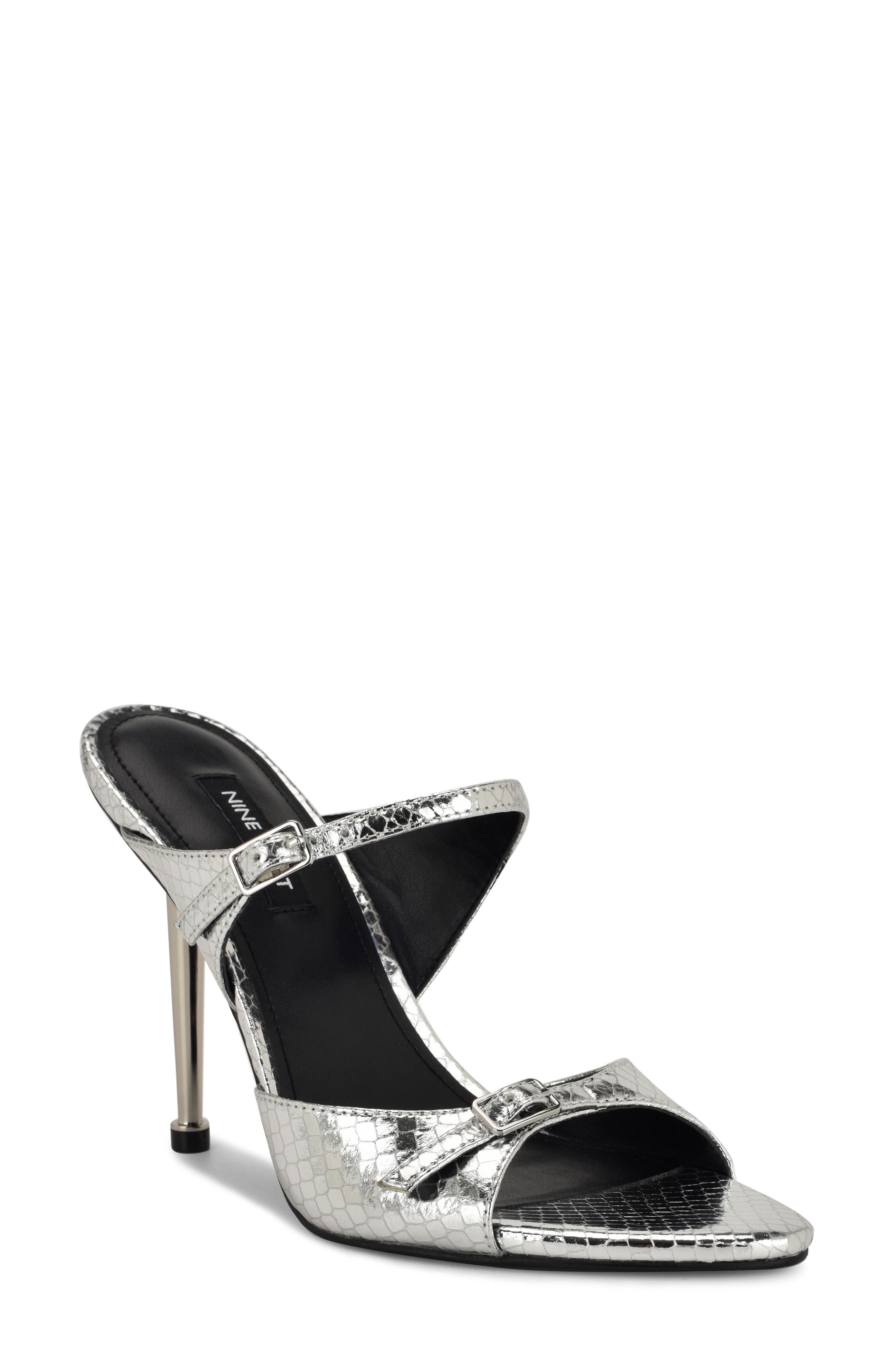 Nine West Reida Stiletto Sandal, Main, color, Silver