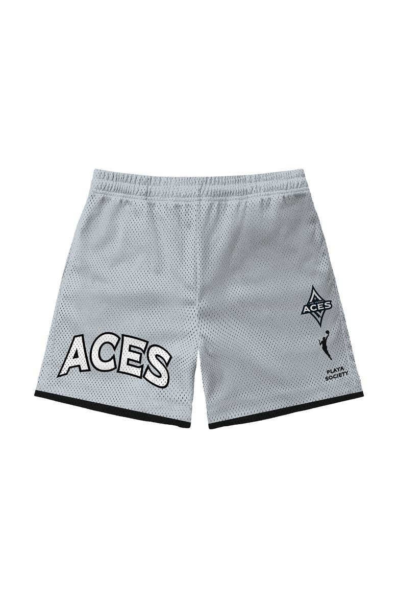 Unisex Playa Society  Gray Las Vegas Aces Team Mesh Shorts, Alternate, color, Gray
