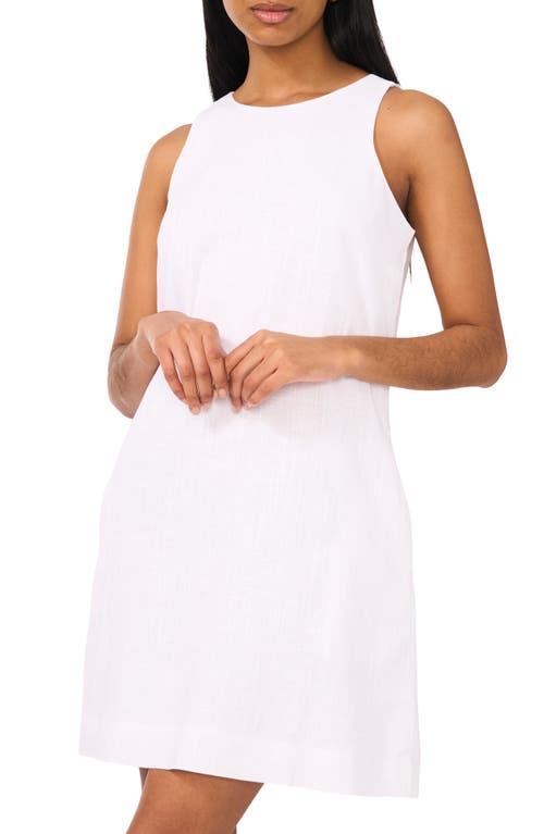 Halogenr Halogen(r) Sleeveless Linen Blend A-line Dress In Bright White