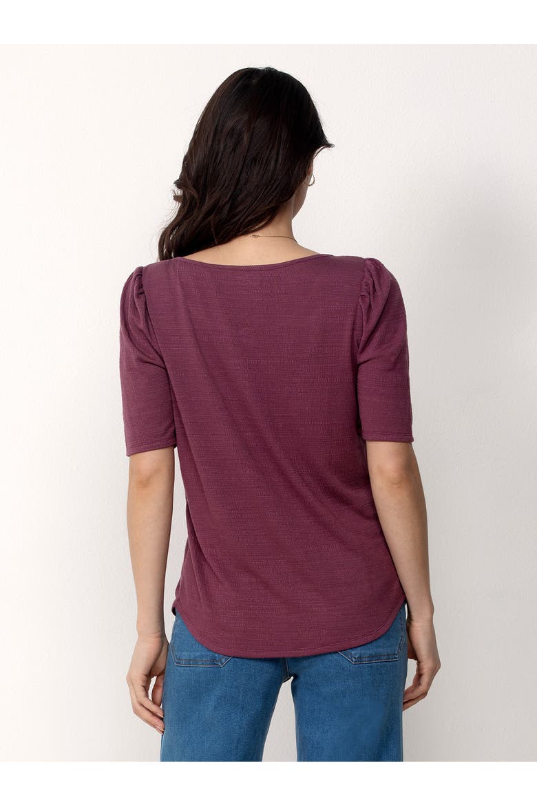 Ultra Soft Scoop Neck Henley, Alternate, color, Plum