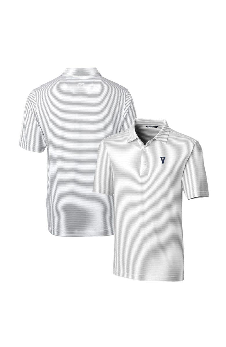 Cutter & Buck Men's Cutter & Buck White Villanova Wildcats Forge Pencil Stripe Stretch Polo, Main, color,