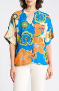 T Tahari Split Neck Shirt