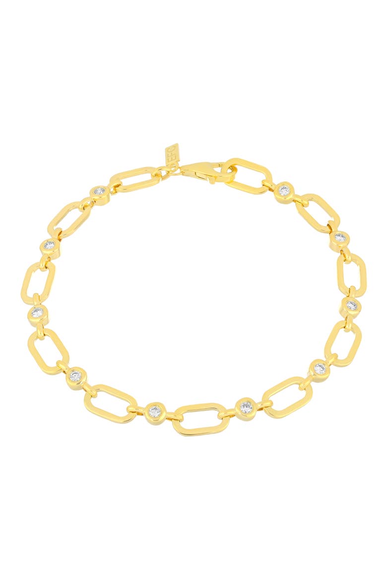 Bezel Diamond Station Bracelet, Main, color, 14K YELLOW GOLD