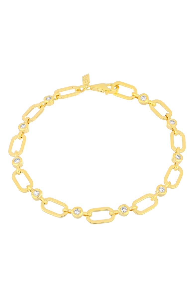 EF Collection Bezel Diamond Station Bracelet, Main, color, 14K Yellow Gold