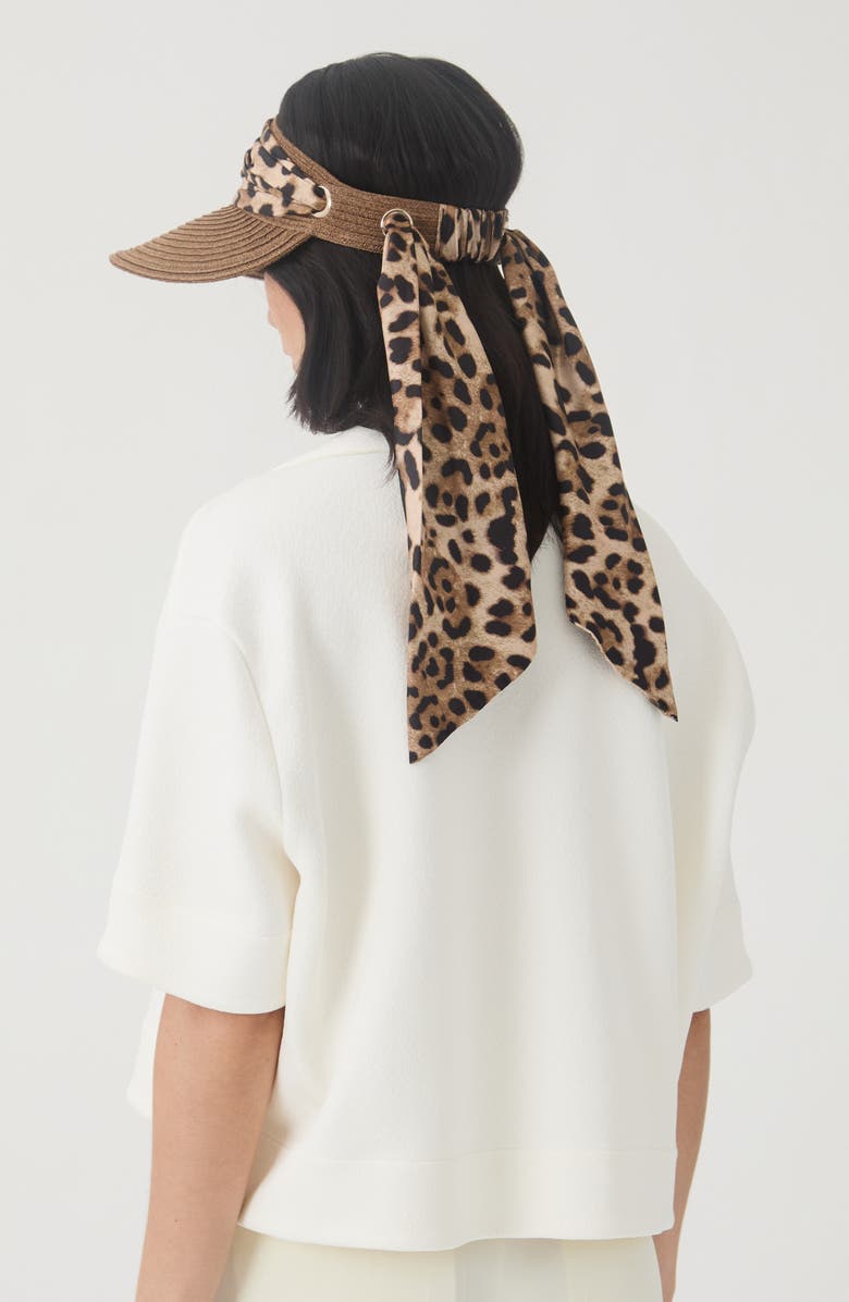 Eugenia Kim Ricky Packable Straw Visor, Alternate, color, Chocolate