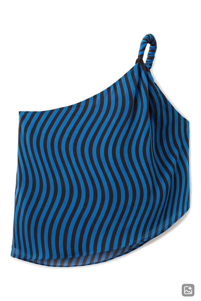 Wavy Stripe Asymmetrical Shell, Alternate, color, VIBRANT BLUE