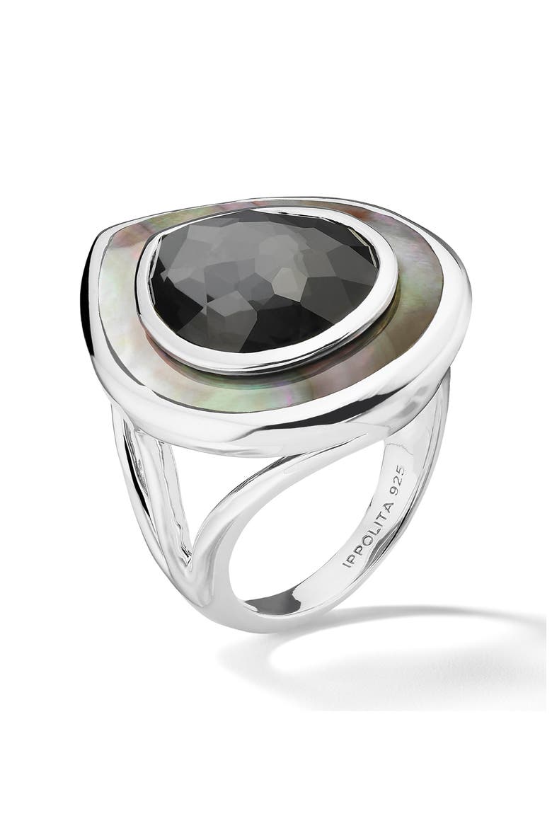 Ondine Teardrop Ring, Alternate, color, SILVER/ HEMATITE