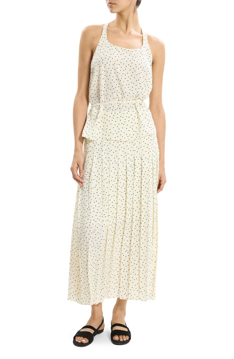 Theory Dot Print Belted Tank Top, Alternate, color, Ivory Multi