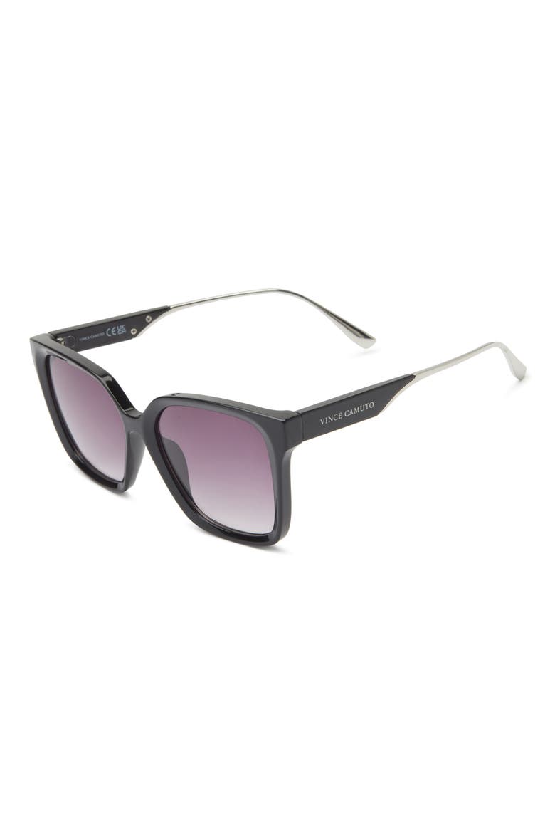 112mm Gradient Square Sunglasses, Alternate, color, BLACK