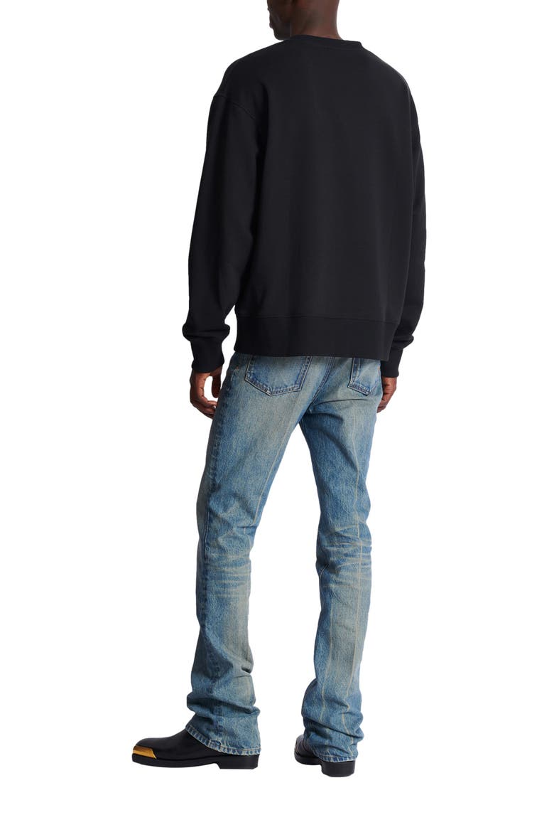 Printed cotton sweatshirt, Alternate, color, black