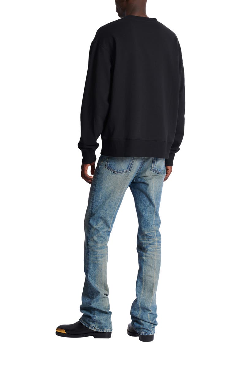 Balmain Printed cotton sweatshirt, Alternate, color, Black