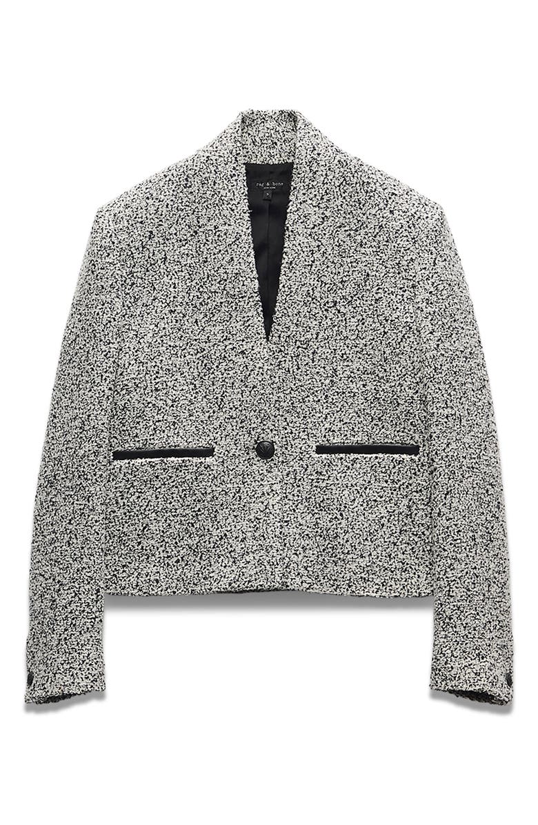 rag & bone Pippa Wool Blend Tweed Blazer, Alternate, color, White Black