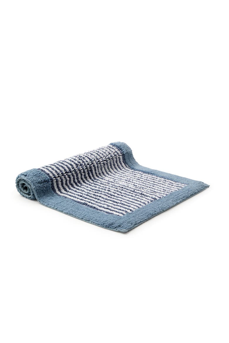 Portobello Stripe Coastal Inspired Bath Rugs, Main, color, Chalk Blue