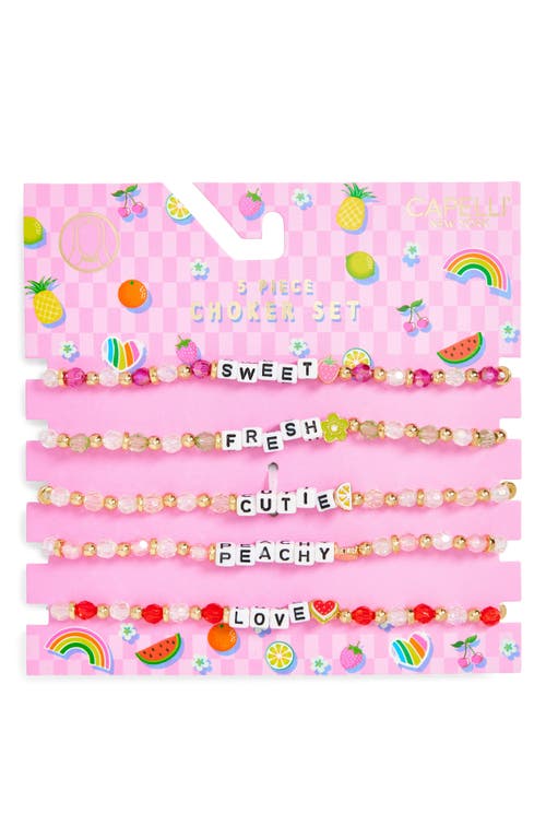 CAPELLI NEW YORK CAPELLI NEW YORK KIDS' ASSORTED 5-PACK FRUIT CHOKERS 