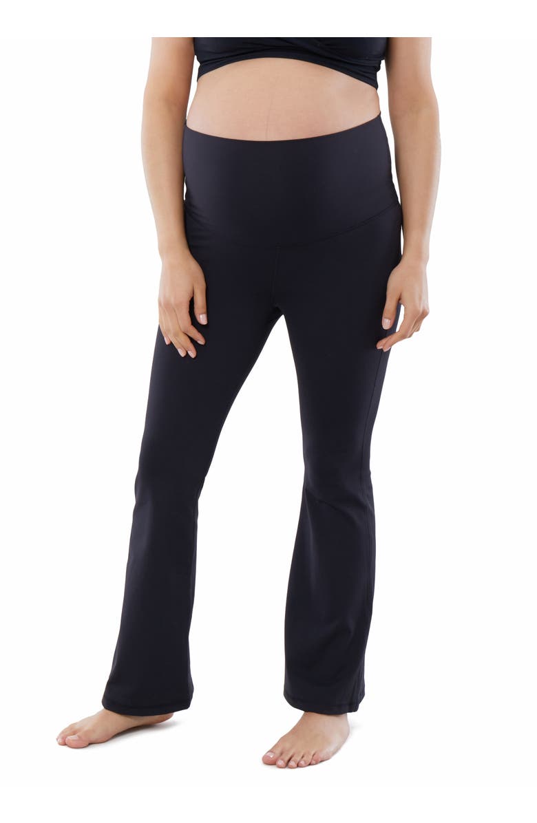 Ingrid & Isabel The Ultimate Flare Maternity + Postpartum Black Legging, Main, color, Black