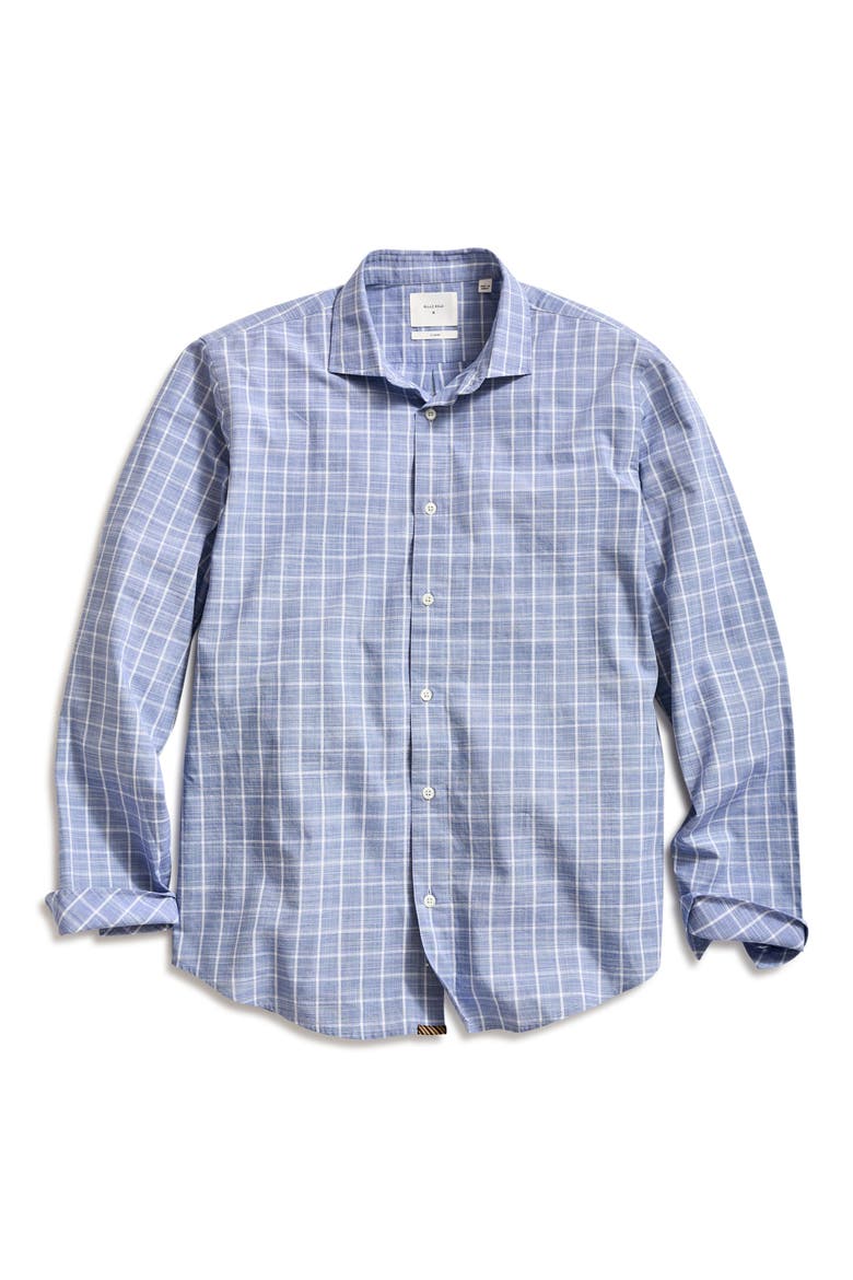 Hutcheson Plaid Button-Up Sport Shirt, Main, color, CARBON BLUE/ WHITE