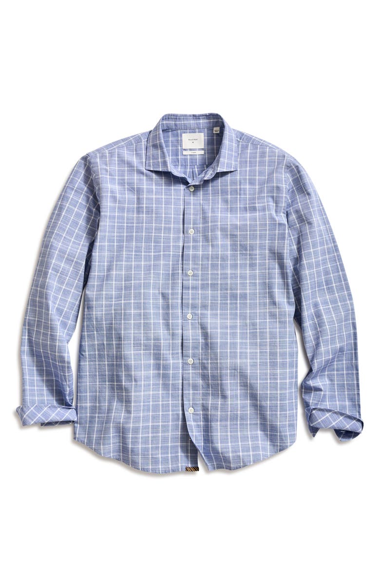 Billy Reid Hutcheson Plaid Button-Up Sport Shirt, Main, color, Carbon Blue/ White
