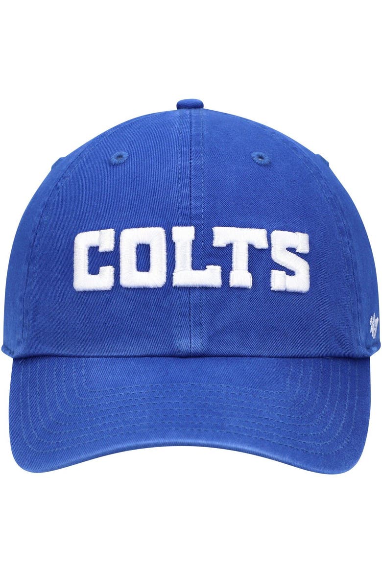 Men's '47 Royal Indianapolis Colts Clean Up Script Adjustable Hat, Alternate, color, Royal