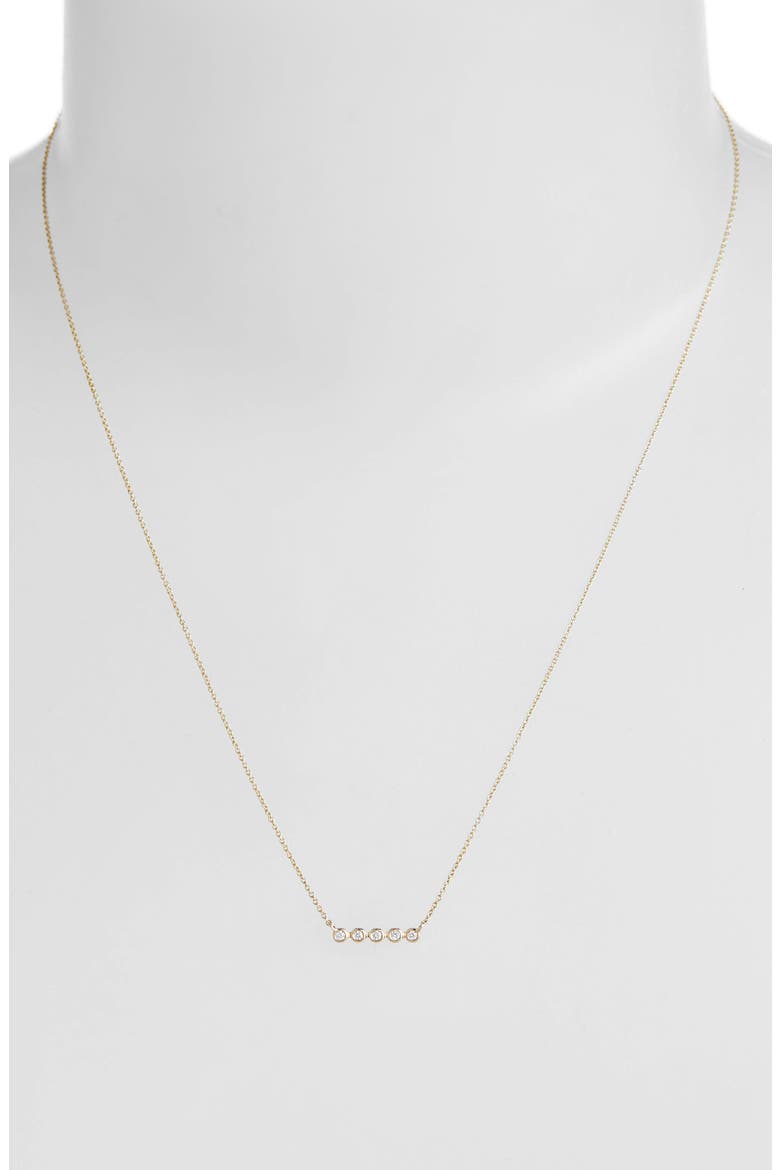 Lulu Jack Bezel Diamond Bar Necklace, Alternate, color, YELLOW GOLD/ DIA