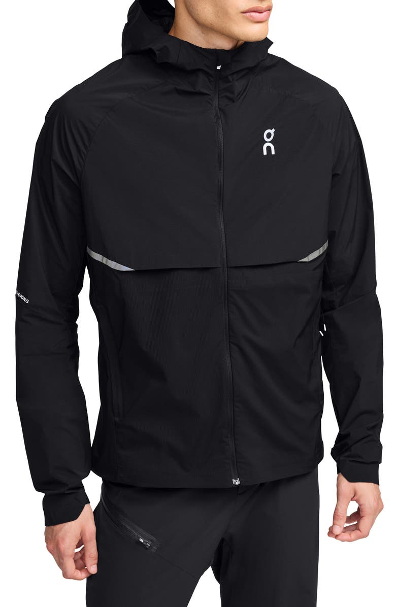 On Core Hooded Packable Running Jacket, Main, color, Black