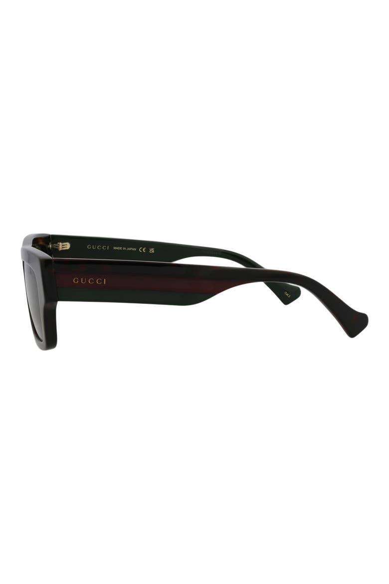 Novelty 55mm Rectangular Sunglasses, Alternate, color, HAVANA HAVANA GREEN