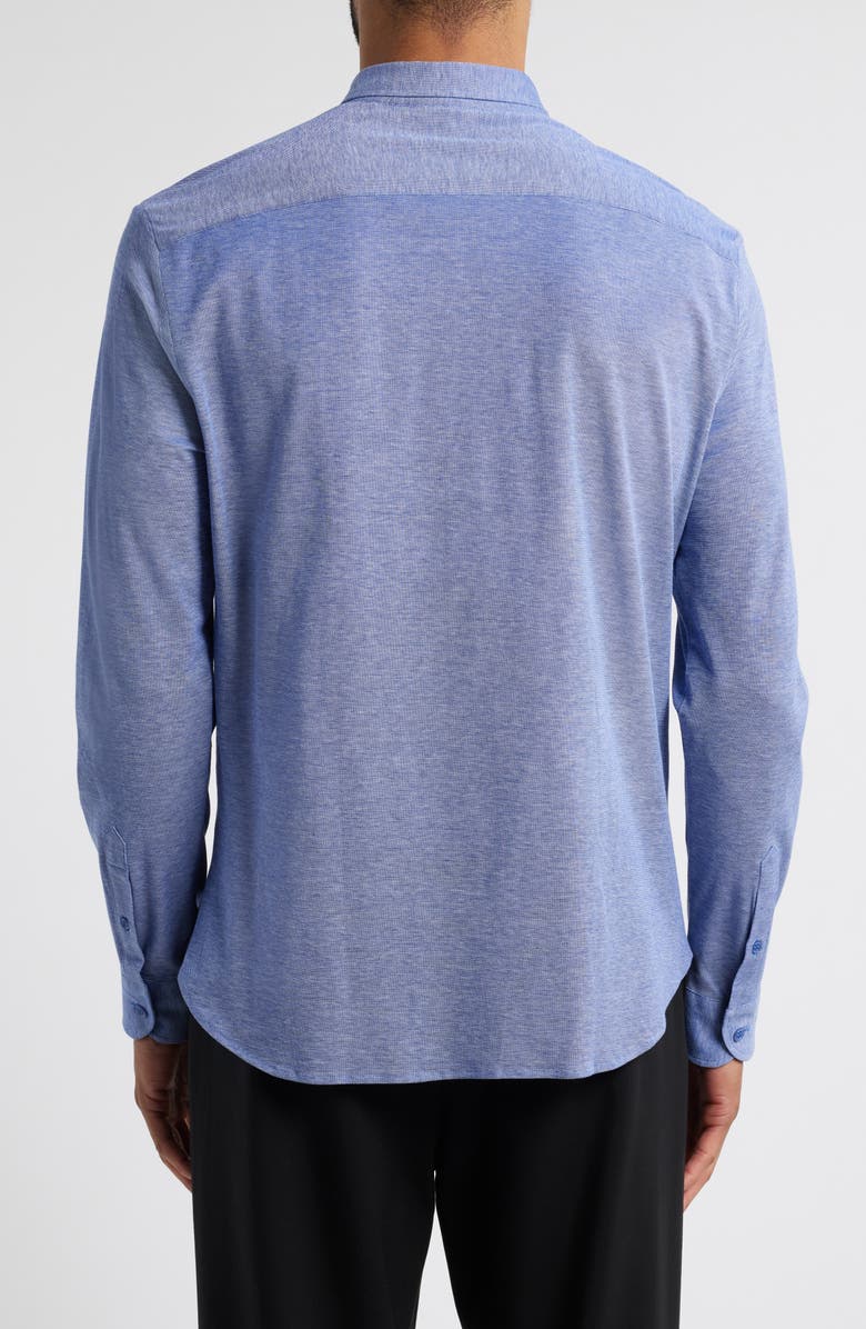 Emporio Armani Cotton Piqué Button-Up Shirt, Alternate, color,