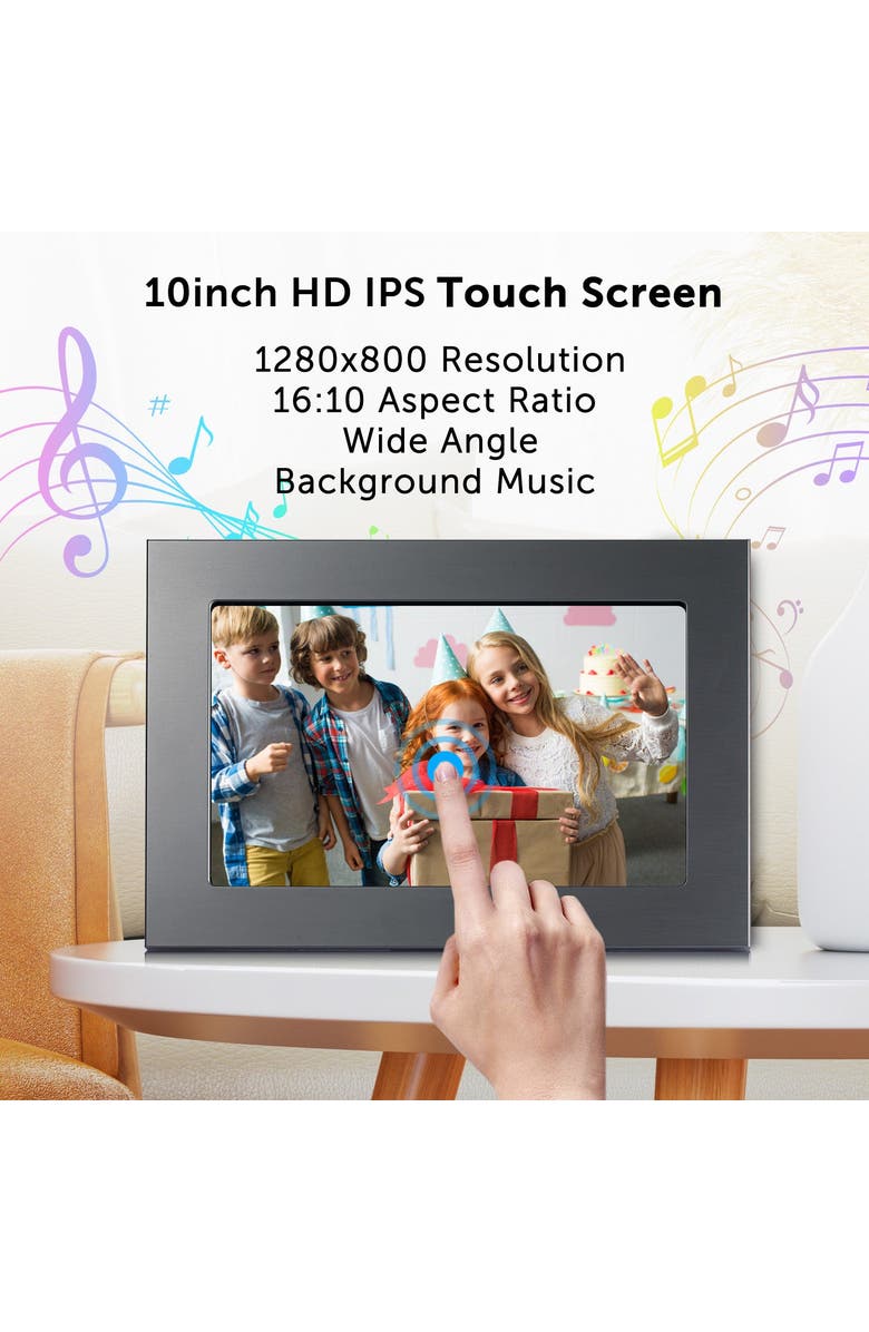 Eco4Life 10.1" WiFi Digital Photo Frame, Alternate, color, Titanium Black