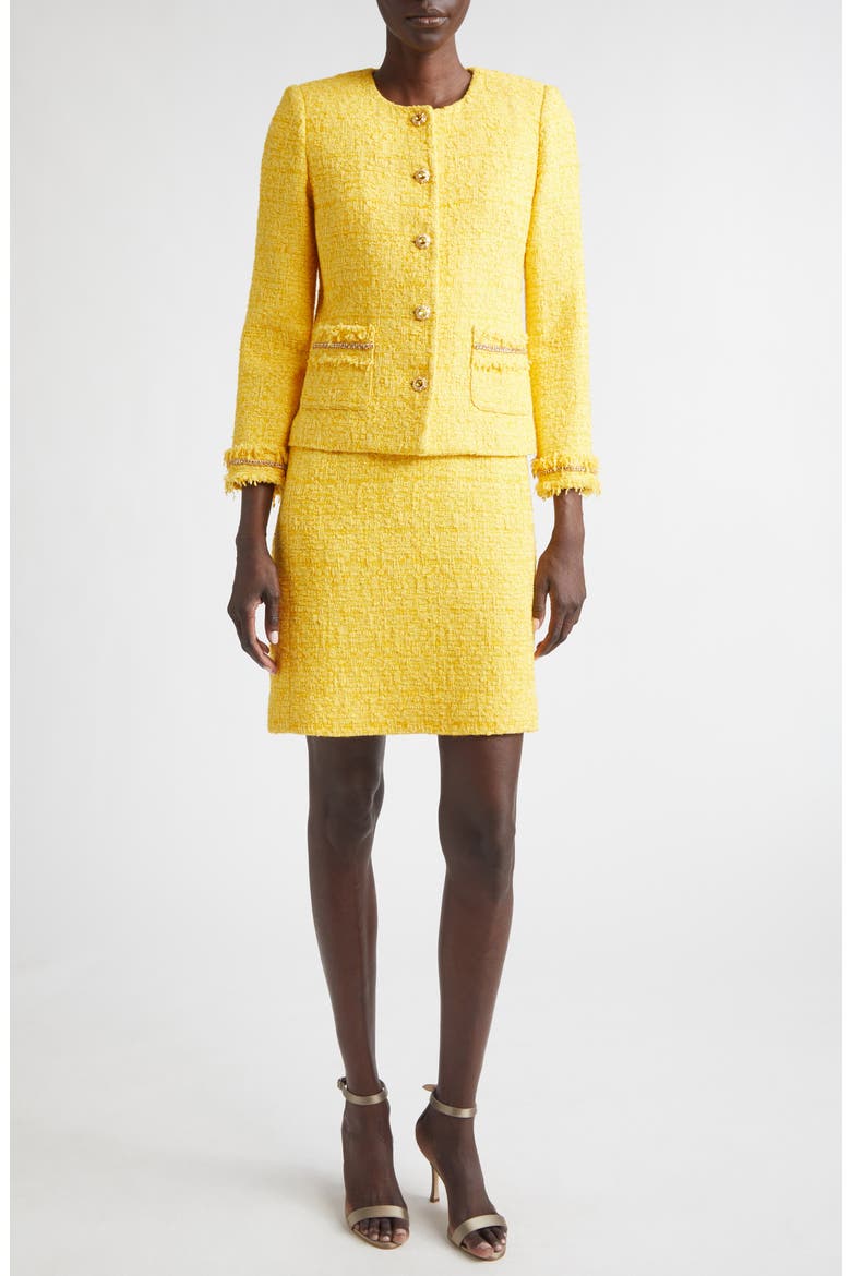 Frosted Tweed Dress, Alternate, color, SUNSHINE YELLOW