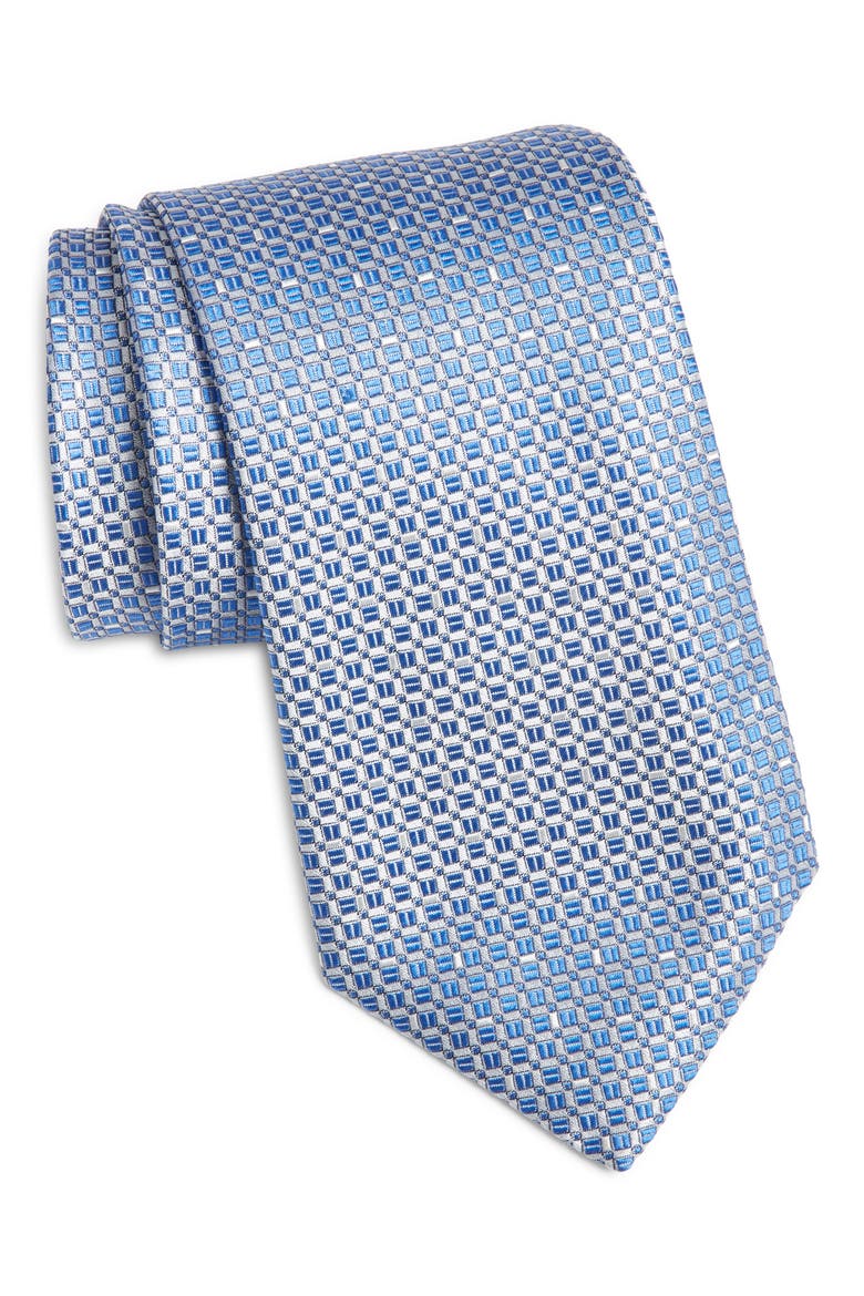 Neat Silk Tie, Main, color, BLUE