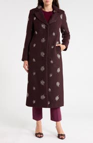 CeCe Sequin Starburst Bouclé Coat