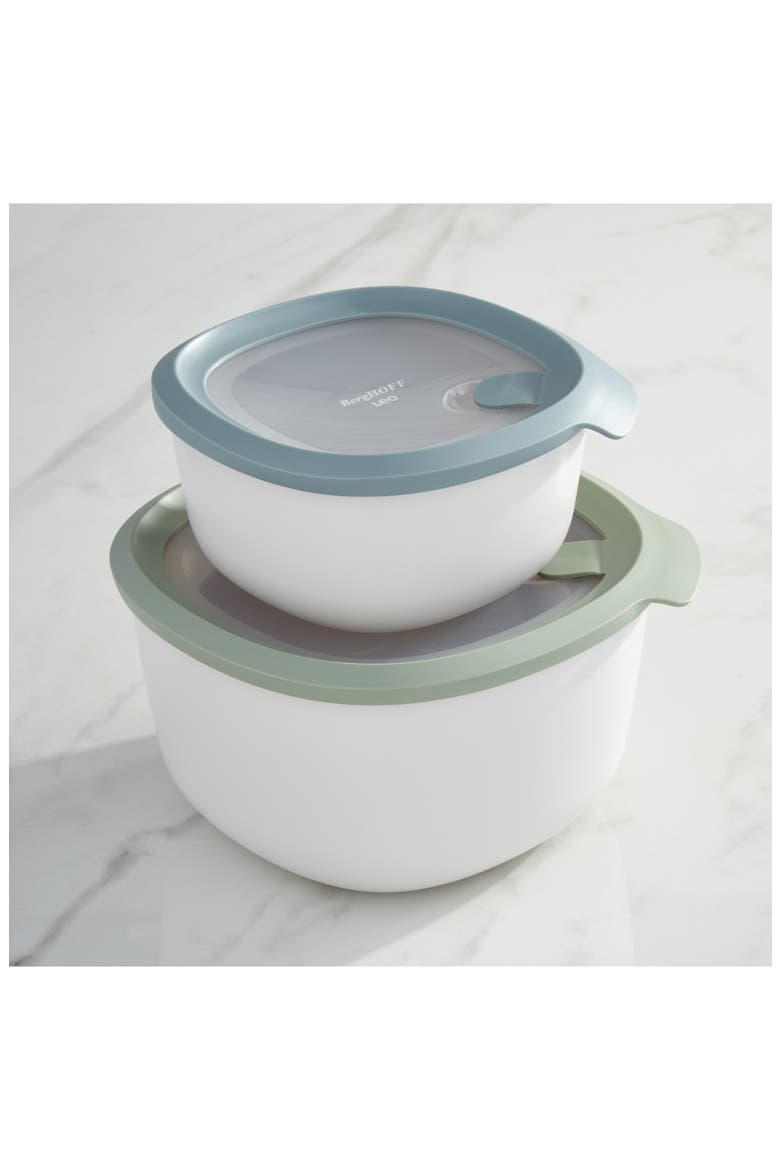 Leo Set of 2 Food Storage Containers, Alternate, color, BLUE/ GREEN