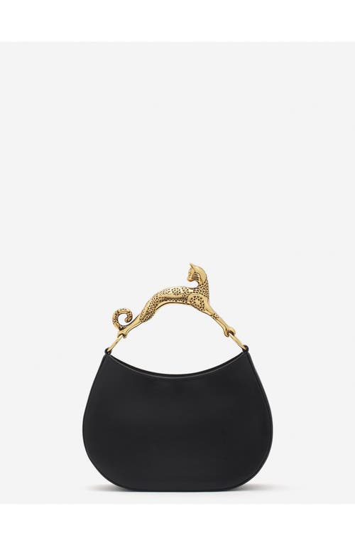 Lanvin Hobo Cat Leather Bag In Black