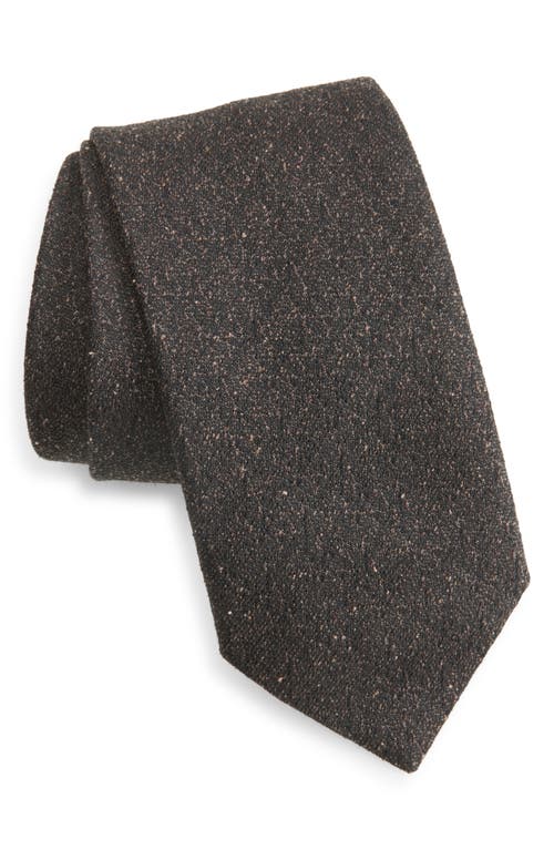 Canali Silk Blend Tweed Tie In Black