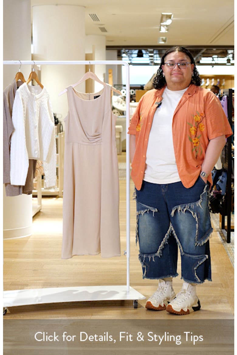 Sleeveless Satin Midi Dress video