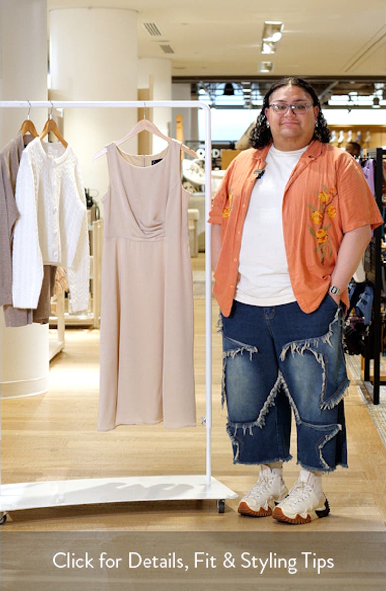 Sleeveless Satin Midi Dress, sales video thumbnail