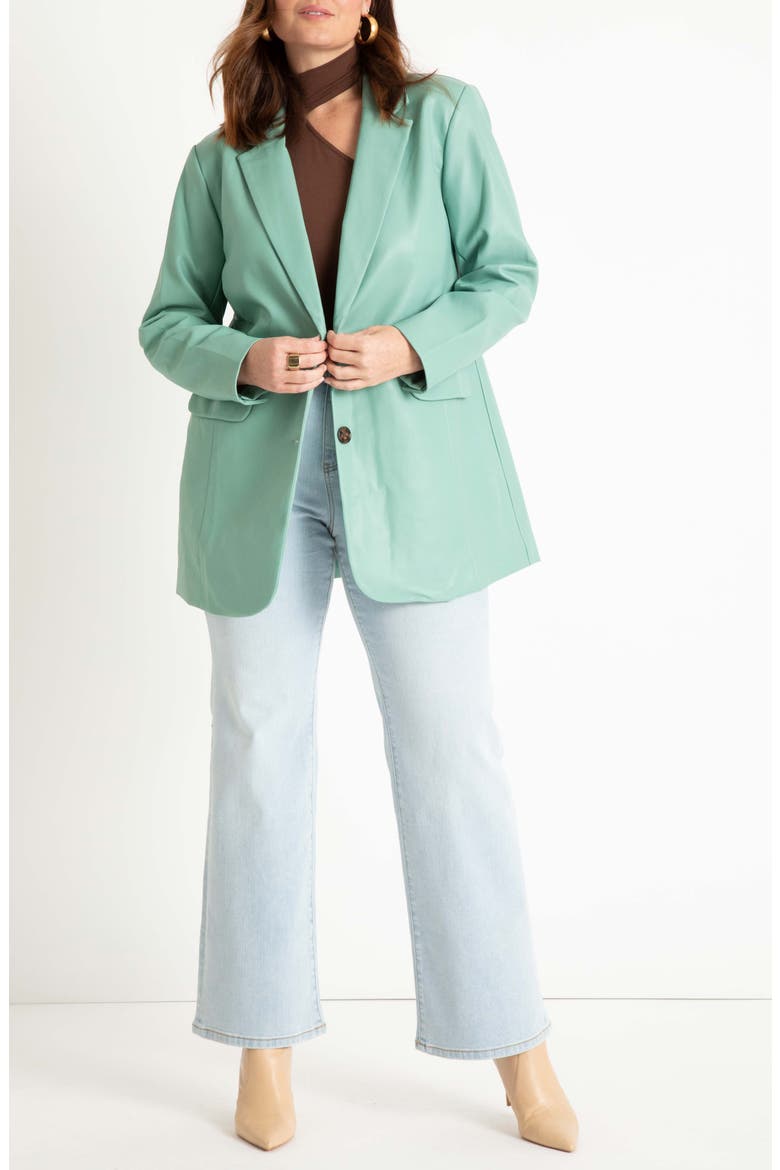 Oversize Faux Leather Blazer, Alternate, color, FELDSPAR