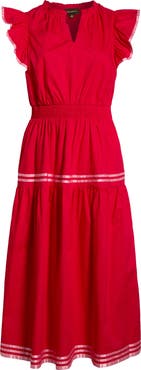 SUGARLIPS Solene Ruffle Cotton Maxi Dress