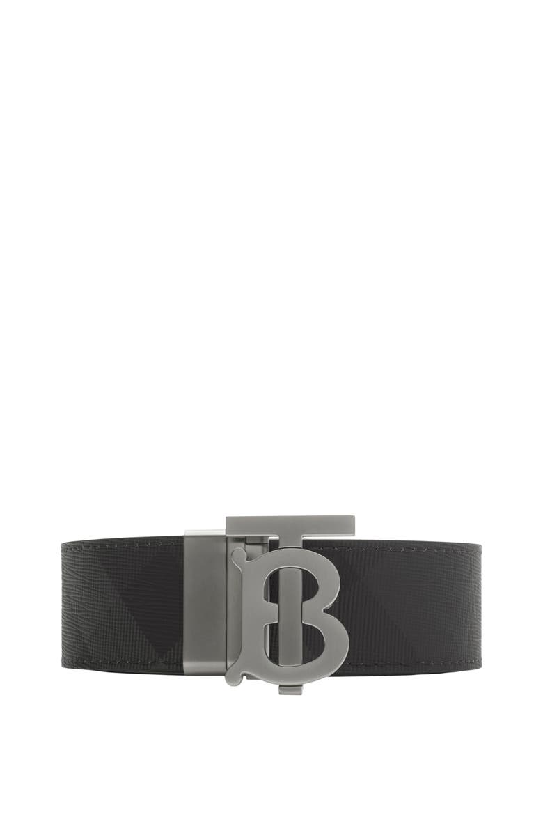 Burberry Reversible Check TB Belt, Main, color, Charcoal/Graphite