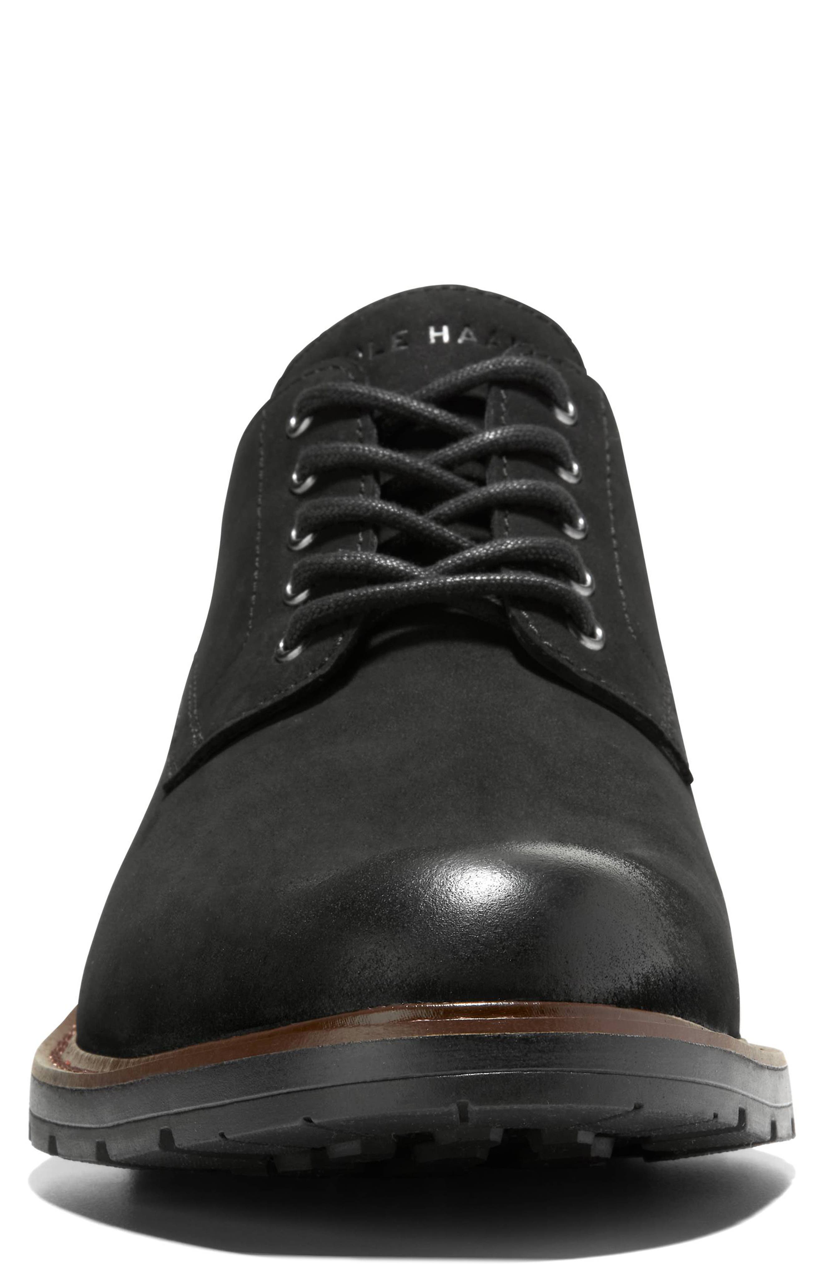 Cole Haan Chamberlin Grand Plain Toe Derby, Alternate, color, Black Nubuck / Black