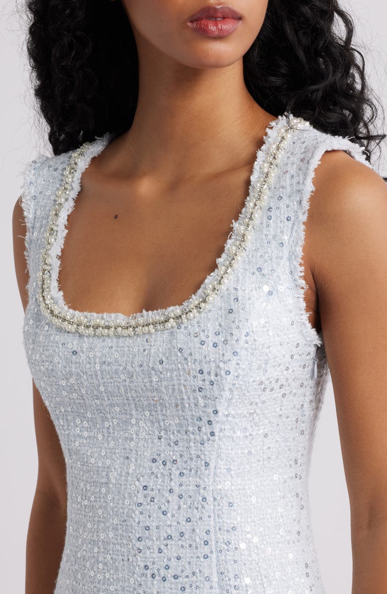 LoveShackFancy Adelaine Sequin Sleeveless Minidress, Alternate, color, Country Air