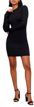 Good American Virgo Long Sleeve Rib Minidress