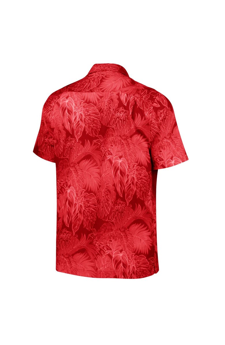 Tommy Bahama Men's Tommy Bahama Crimson Oklahoma Sooners Coast Luminescent Fronds IslandZone Button-Up Camp Shirt, Alternate, color, 