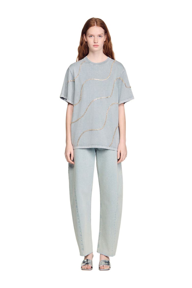 Rhinestone T-shirt, Alternate, color, Grey