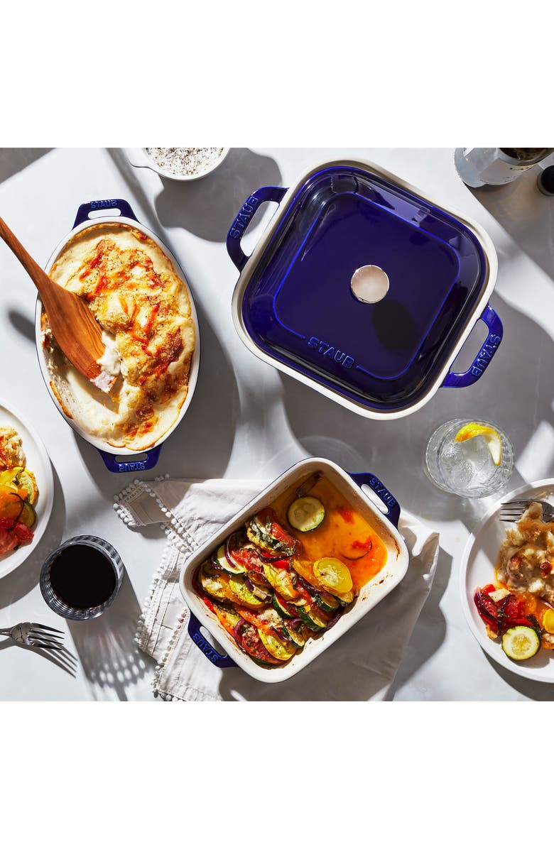 Staub 4-Piece Ceramic Baking Dish Set, Alternate, color, Dark Blue