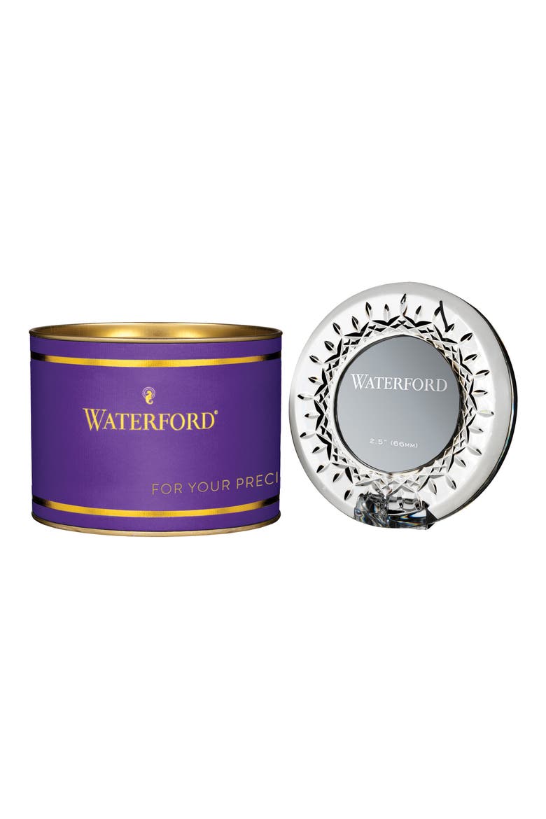 Giftology Lismore Lead Crystal Mini Round Picture Frame, Alternate, color, CRYSTAL