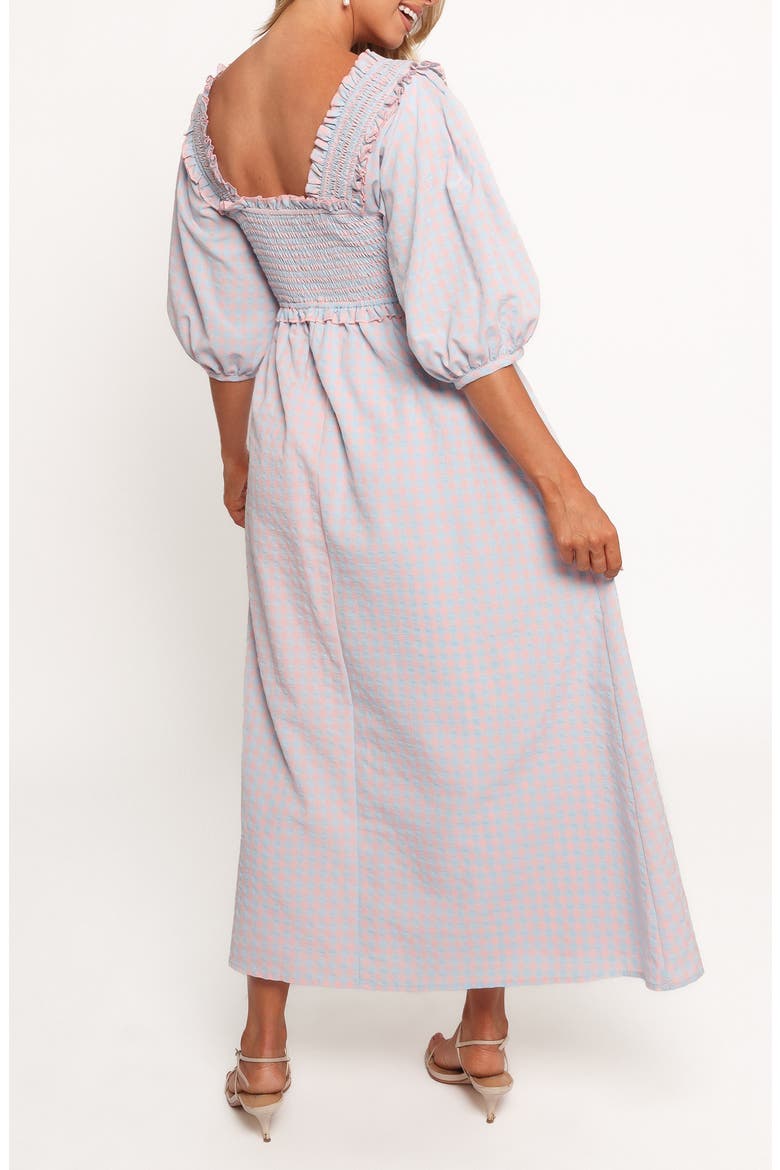 Lillie Gingham Midi Dress, Alternate, color, BLUE GINGHAM
