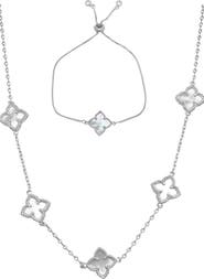 Adornia 2-Piece Mixed Clover Jewelry Set