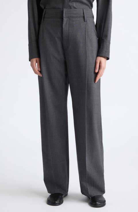 Single Pleat Front Wide Leg Pants
