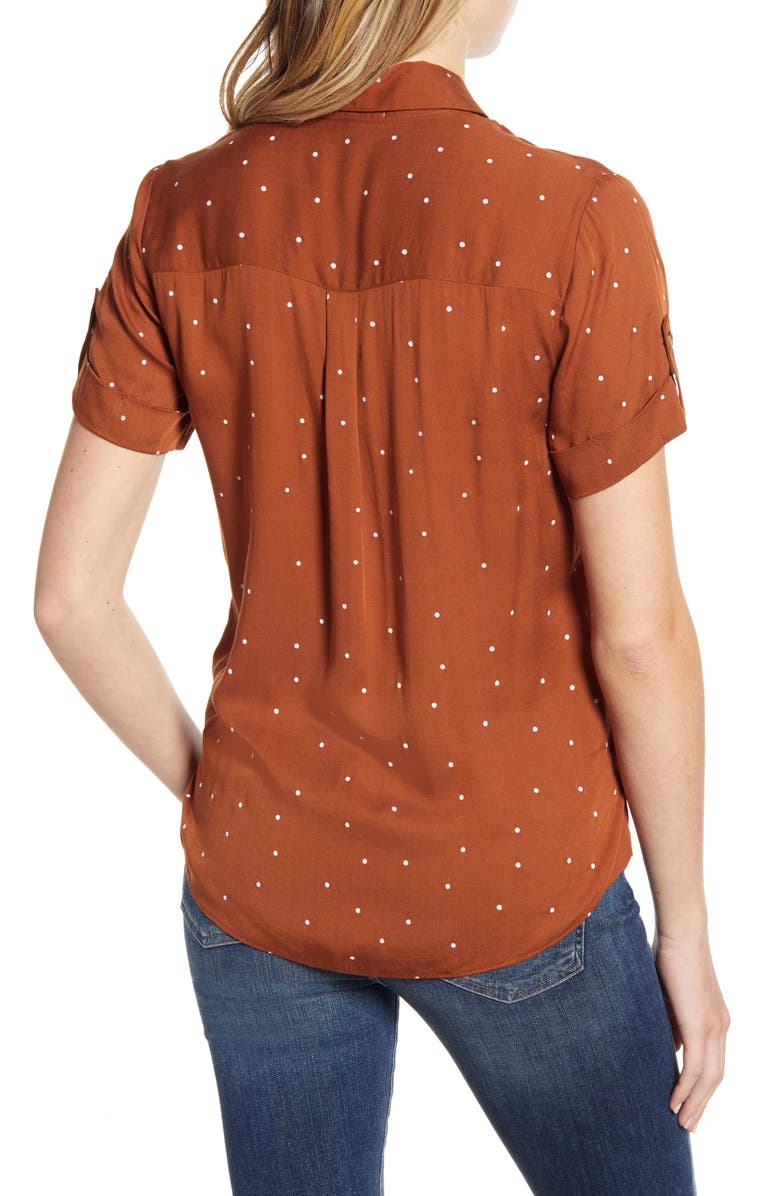 Socialite Polka Dot Camp Shirt, Alternate, color, 